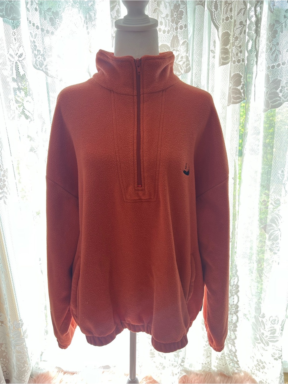 Women’s Orange Half-Zip Fleece Pullover - Nautica